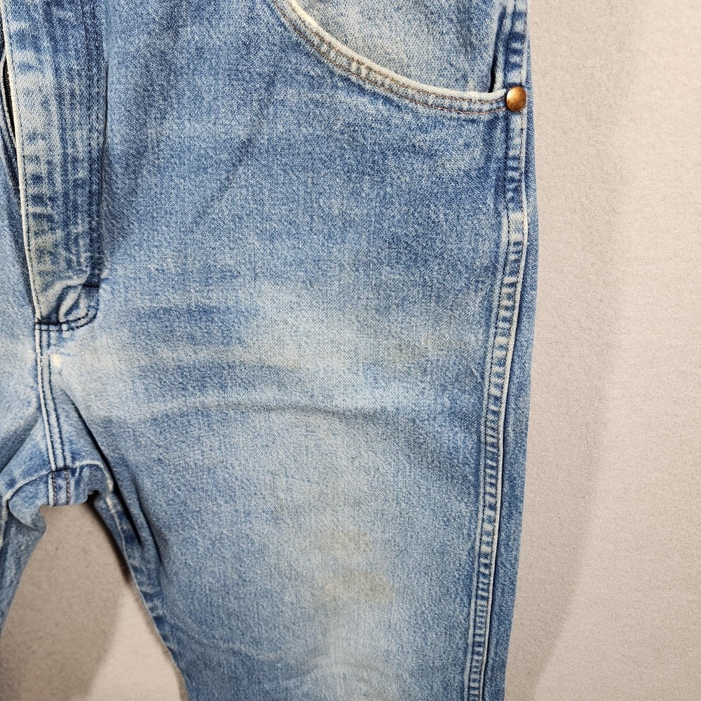 Vintage Wrangler Men's Jeans 36×32 Distressed Light Wash Frayed‎ Hem Wear - Picture 12 of 16